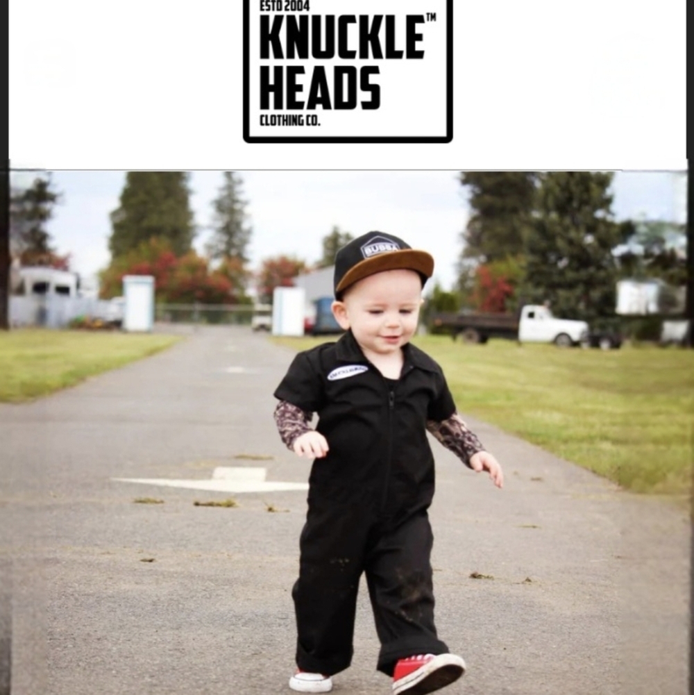 Knuckleheads Black Grease Monkey Mechanic Coverall For Children 12-18 Months